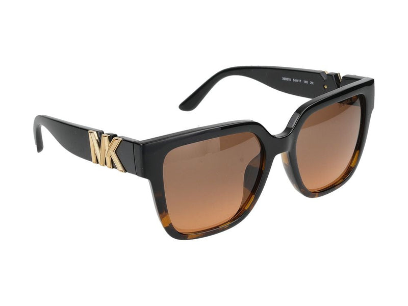 Michael Kors 0mk2170u Logo-Plaque Square Sunglasses — Black Injected
