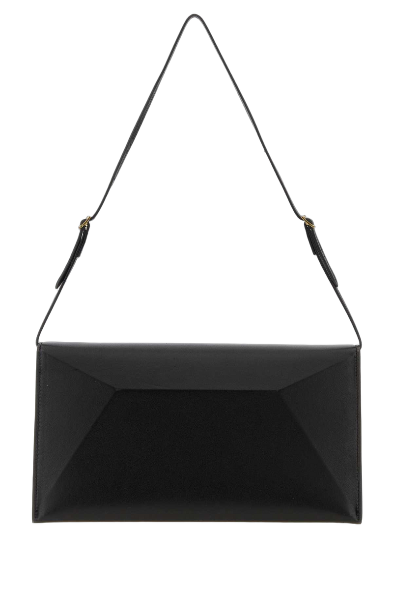 Jil Sander Leather Envelope Clutch — Black