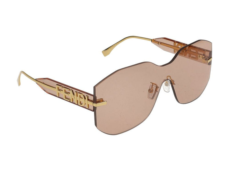 Maison Fendi Fe40067u Shield Lens Sunglasses — Beige Standard
