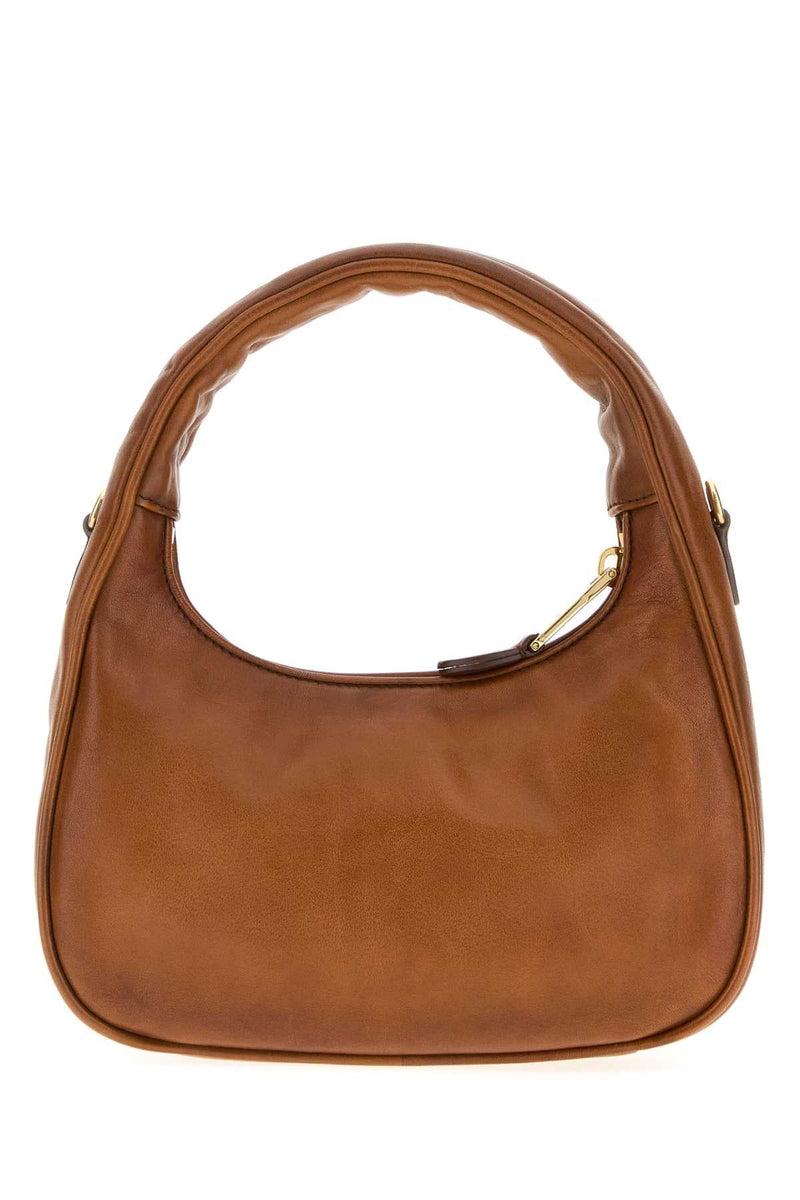 Miu Miu Leather Shoulder Bag — Cognac