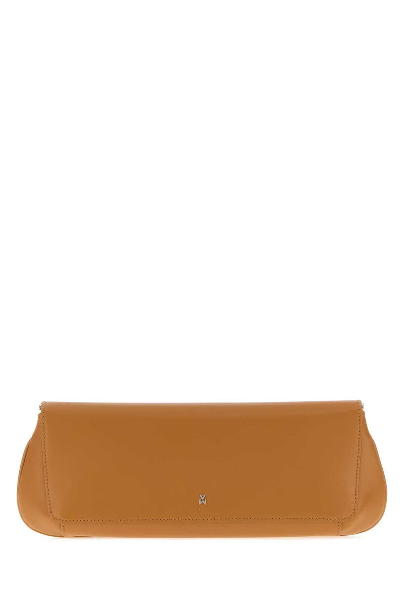 Amina Muaddi Lattesilver Clutch — Bronze
