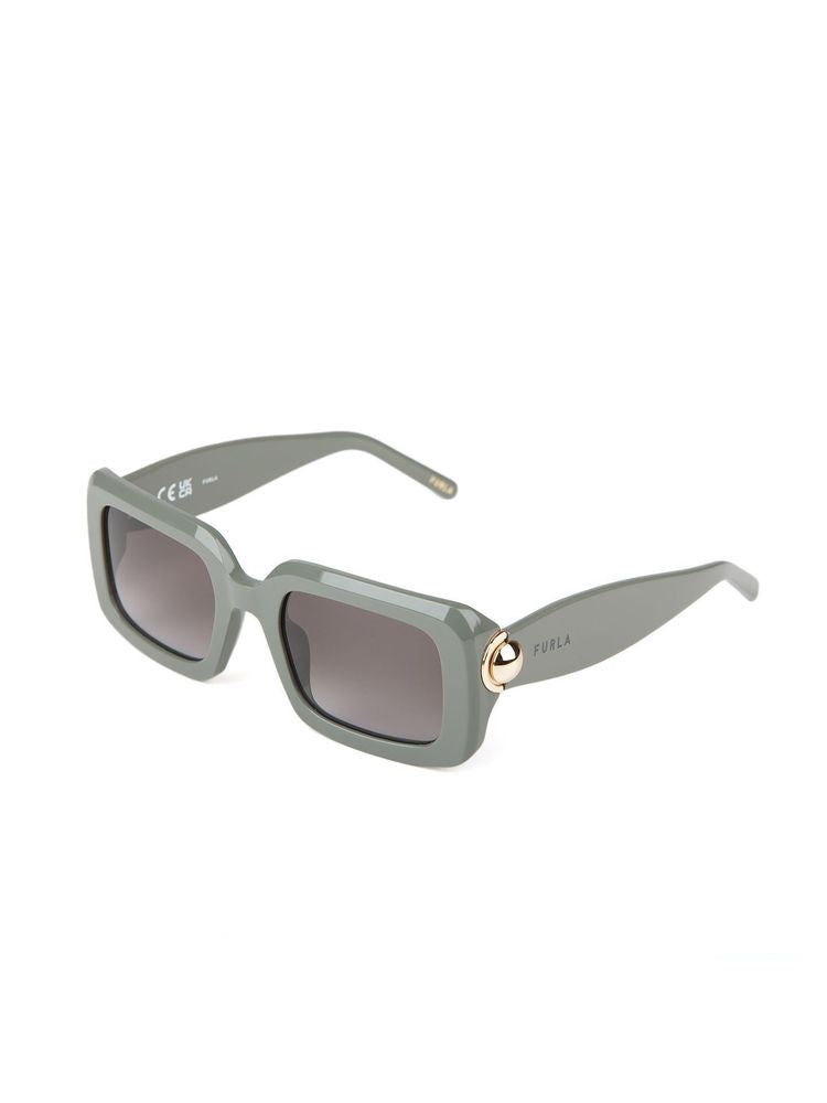 Furla Sfu980 Rectangular Acetate Sunglasses — Green