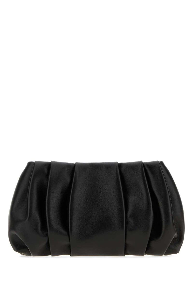 Brunello Cucinelli Pleated Leather Clutch — Black