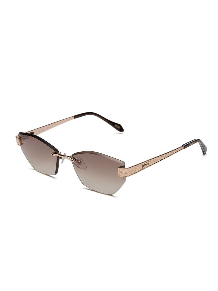 Just Cavalli Sjc202 Hexagonal Metal-Frame Sunglasses — Gold