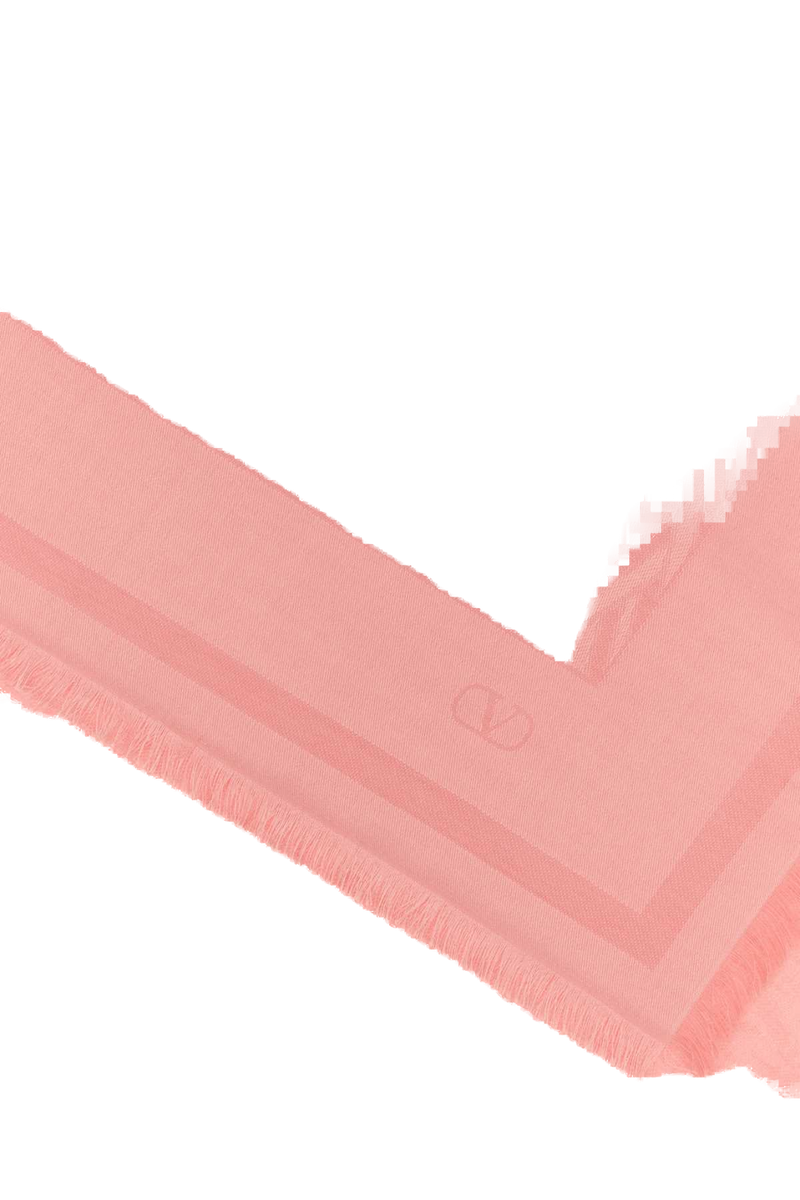 Valentino Garavani Toute Scarf — Pink Exterior: Silk Wool Scarfs