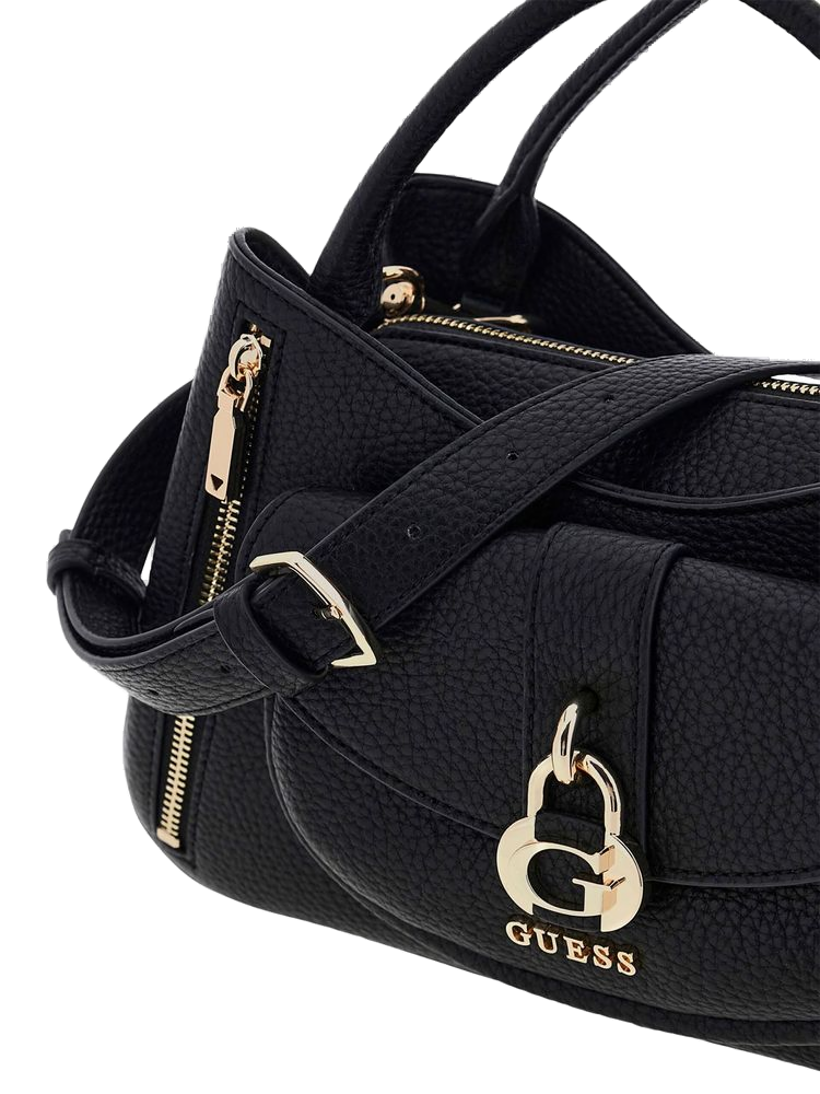 Guess Jessa Girlfriend Shoulder Bag — Black Polyurethane