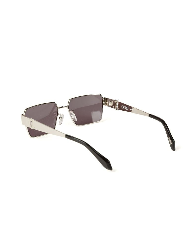 Just Cavalli Sjc153 Rectangular Metal Frame Sunglasses — Silver