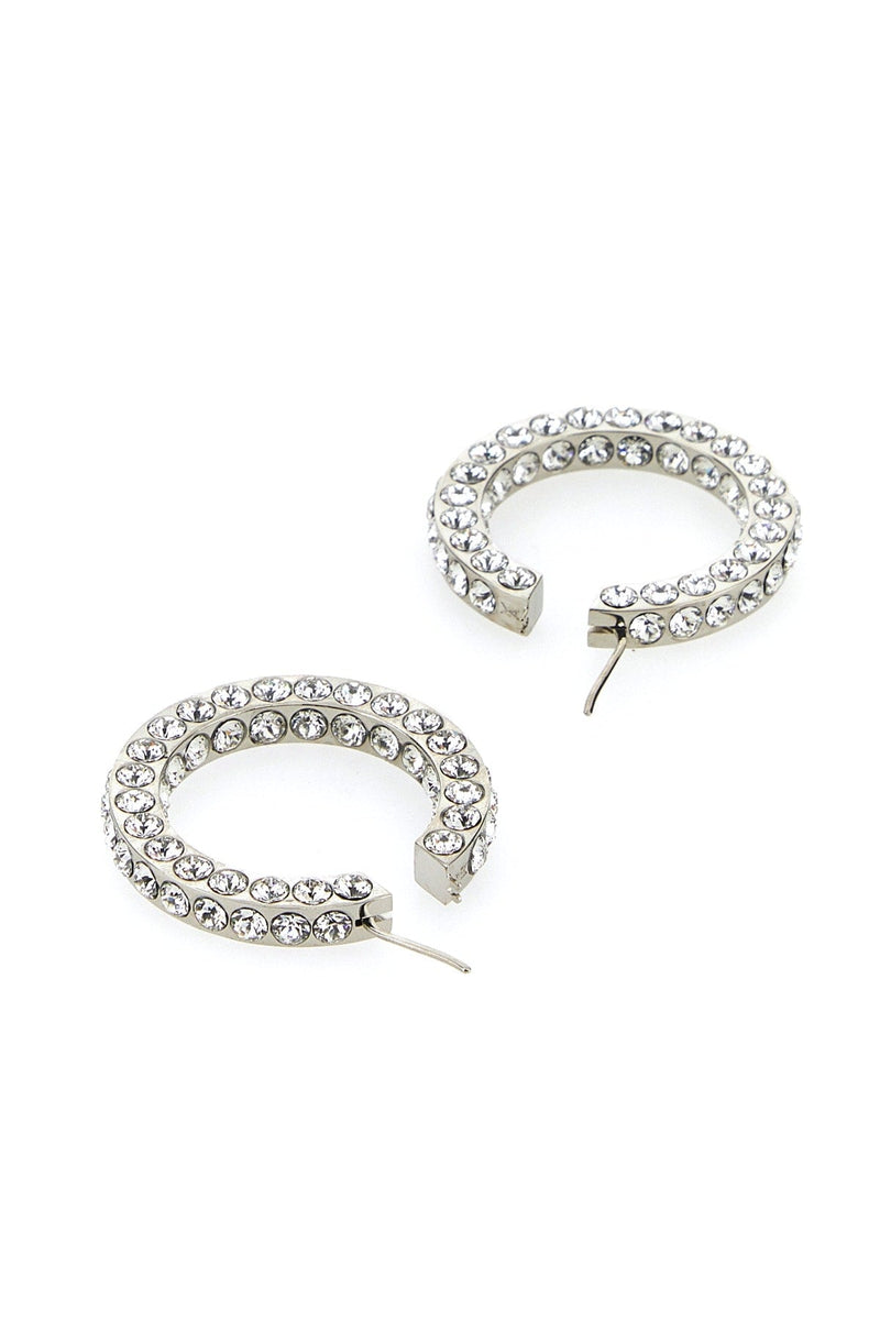 Amina Muaddi Whicrysilbase Earrings — Silver Alloy