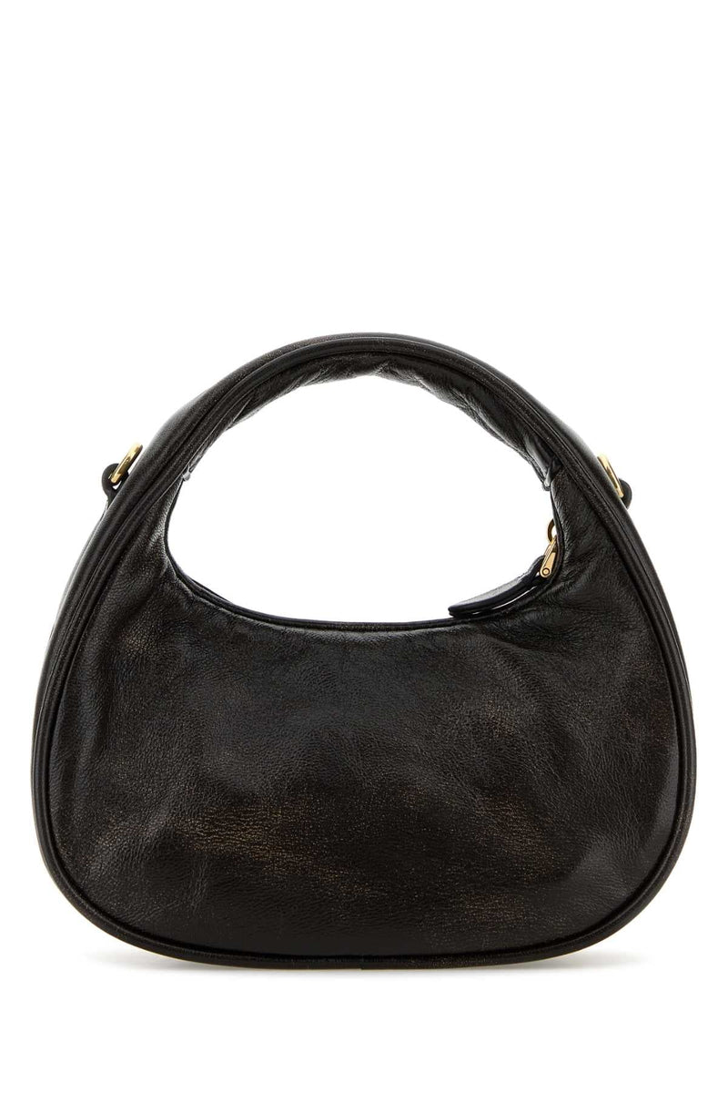 Miu Miu Embellished Nappa Leather Shoulder Bag — Brown
