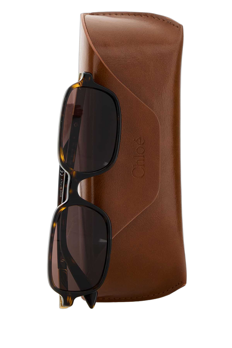 Chloé Ch0363s002 Tortoiseshell Acetate Sunglasses — Brown Exterior