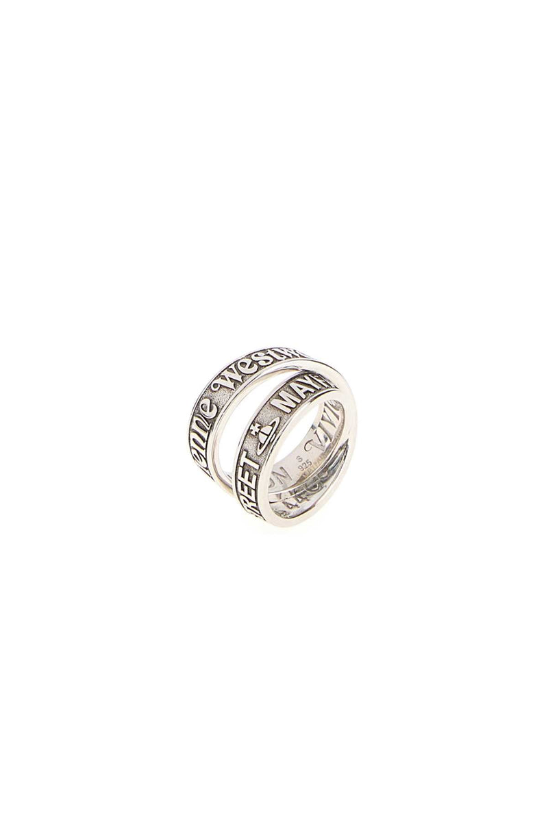 Vivienne Westwood Textured Metal Band Ring — Silver Rings