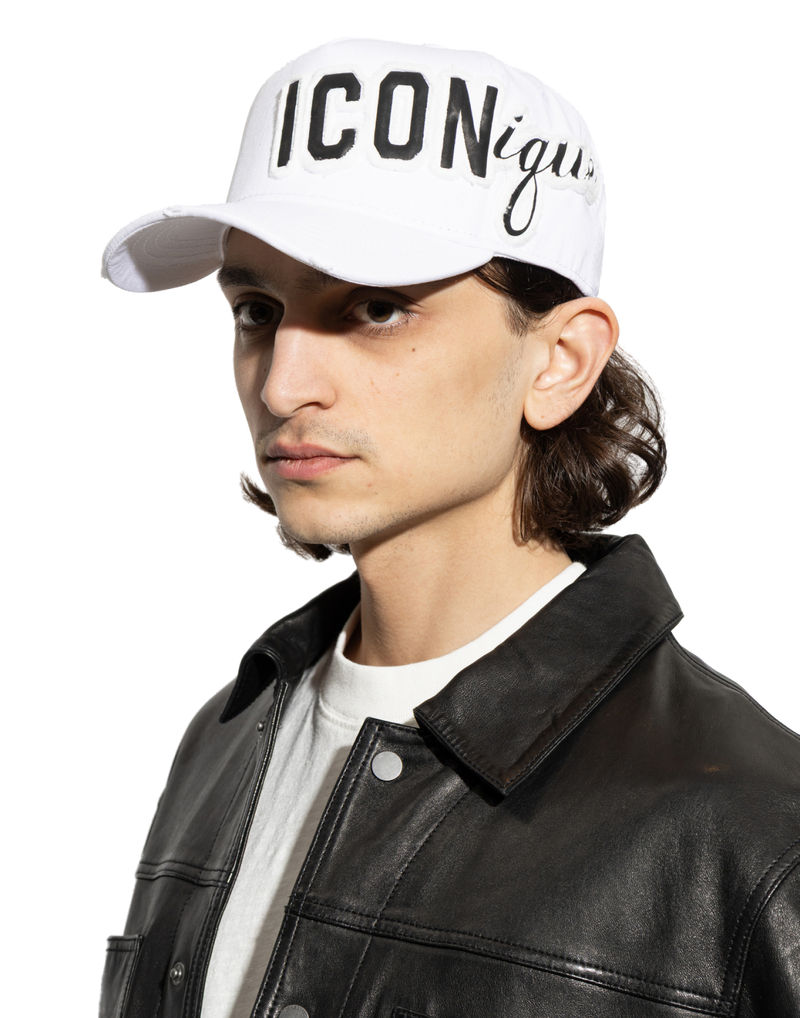 Dsquared2 Bcm099705c000011062 Logo-Embroidered Baseball Cap — White Cotton Caps