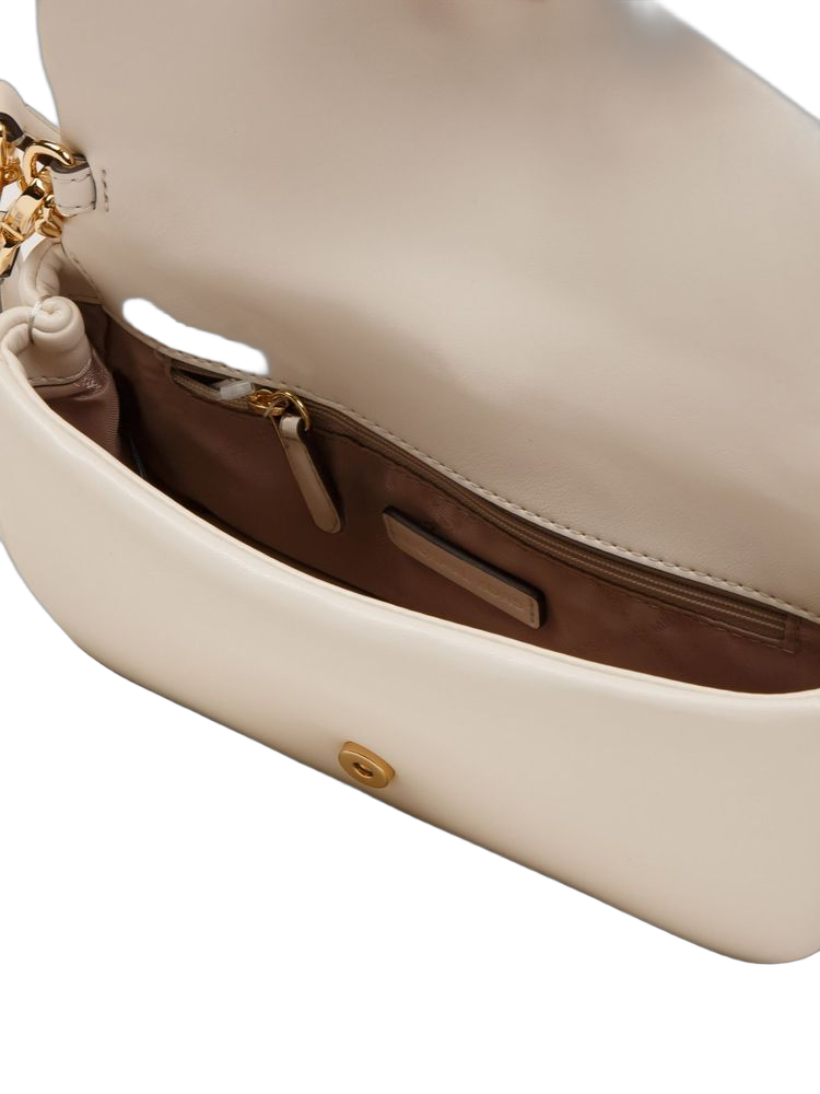 Michael Kors Chain-Detail Pvc Crossbody Bag — Beige Polyvinyl Chloride
