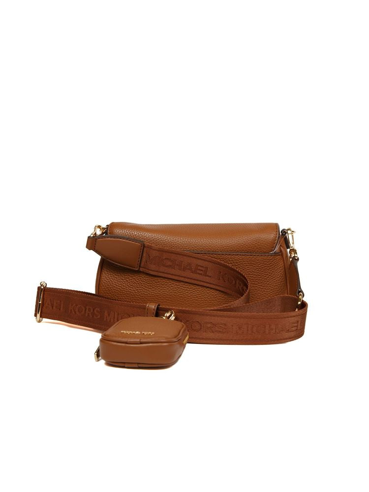 Michael Kors Leather Flap Crossbody Bag — Brown