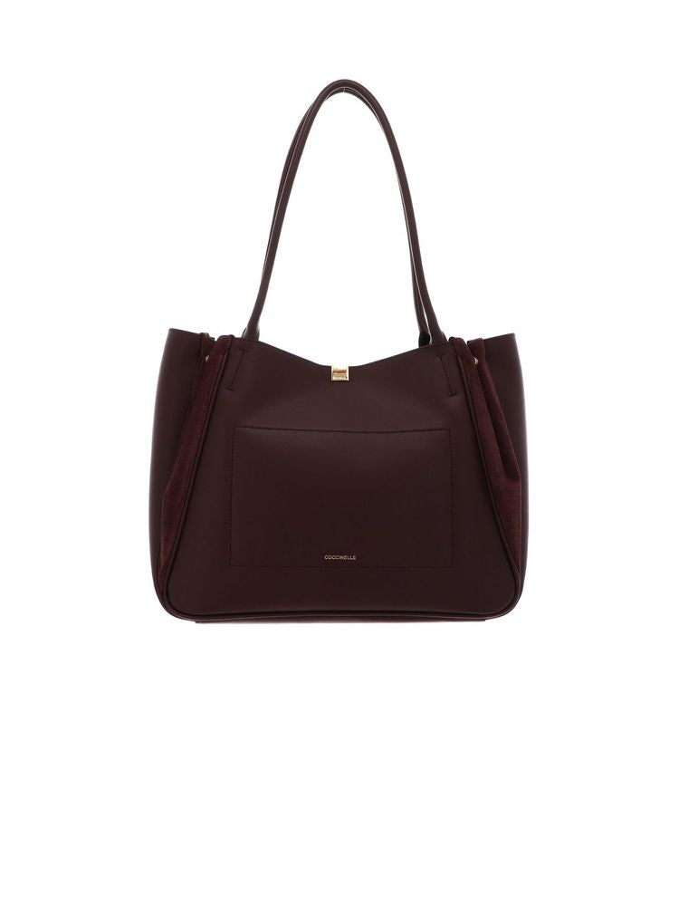Coccinelle Pansy Shoulder Bag — Brown Bovine Leather