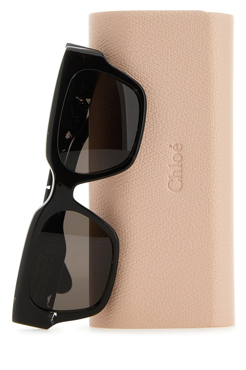 Chloé Ch0190s003 Oversized Square Sunglasses — Black Acetate