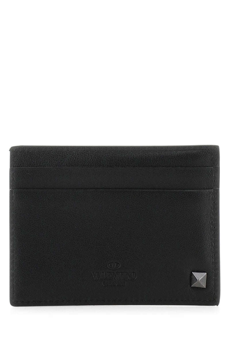 Valentino Garavani Studded Wallet — Black Leather