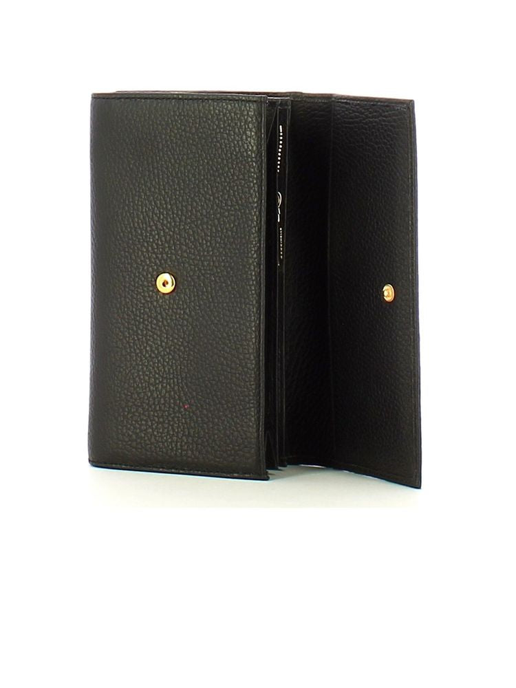 Coccinelle Grained Cowhide Wallet — Black