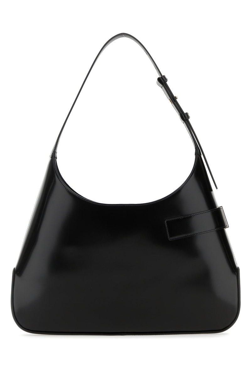 Ferragamo Neroflamered Shoulder Bag — Black Leather