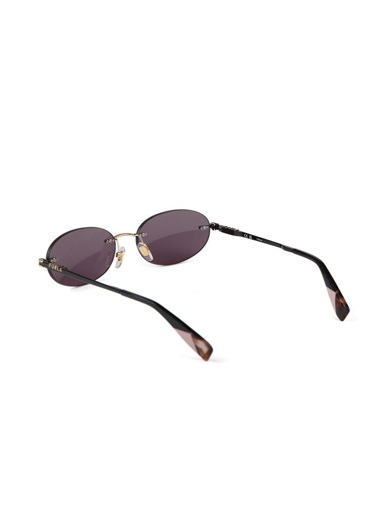 Furla Sfub29 Metal Oval Sunglasses — Rose Gold