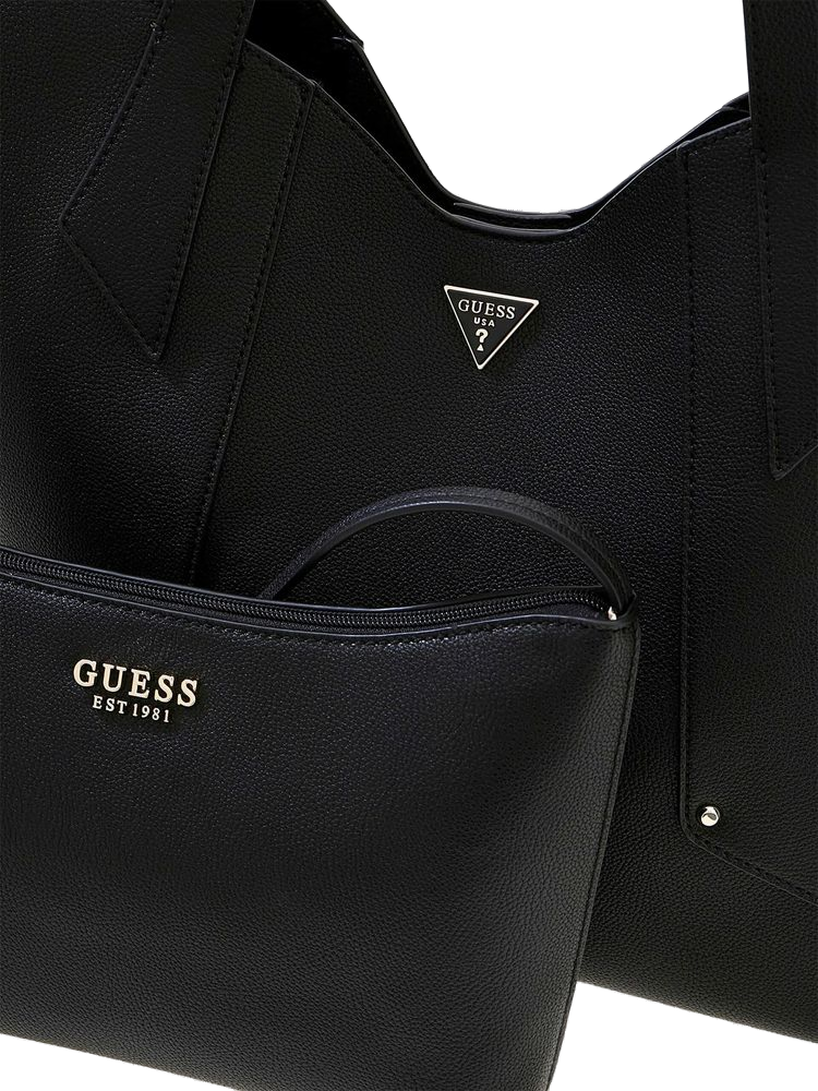 Guess Darcy Tote Bag — Black Polyurethane