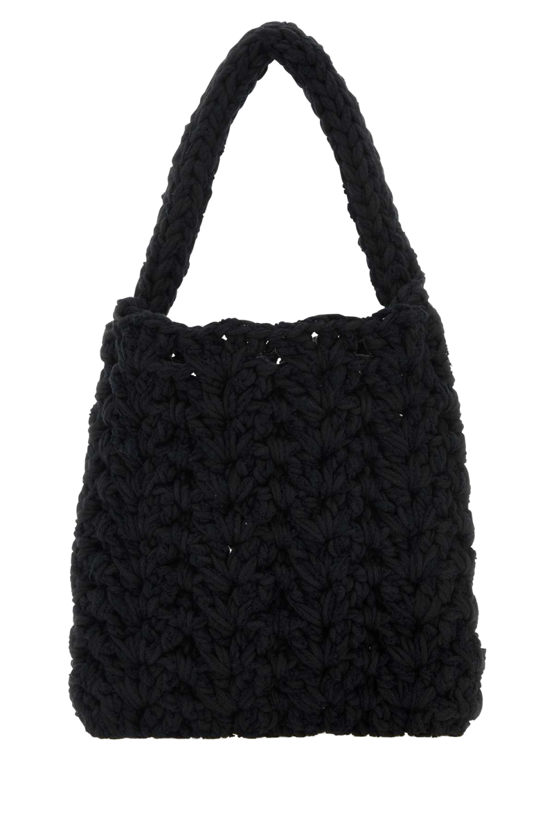 Marco Rambaldi Sweater Shoulder Bag — Black Exterior: Cotton Nylon Linen