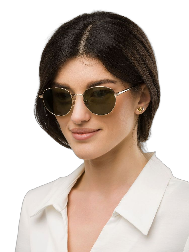 Furla Sfub19 Metal Round-Frame Sunglasses — Green