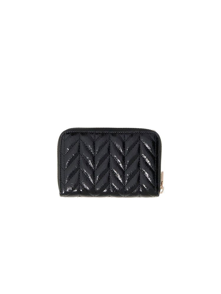 Guess Quilted Polyurethane Wallet — Black