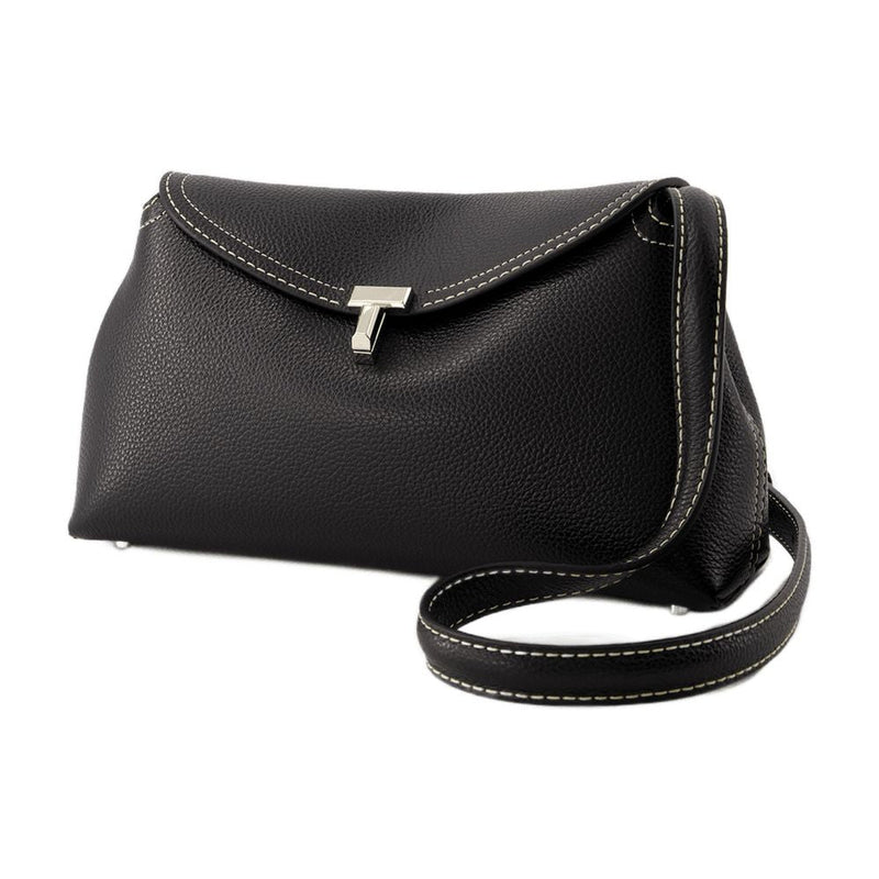 Toteme T-Lock Clutch — Black Cowhide