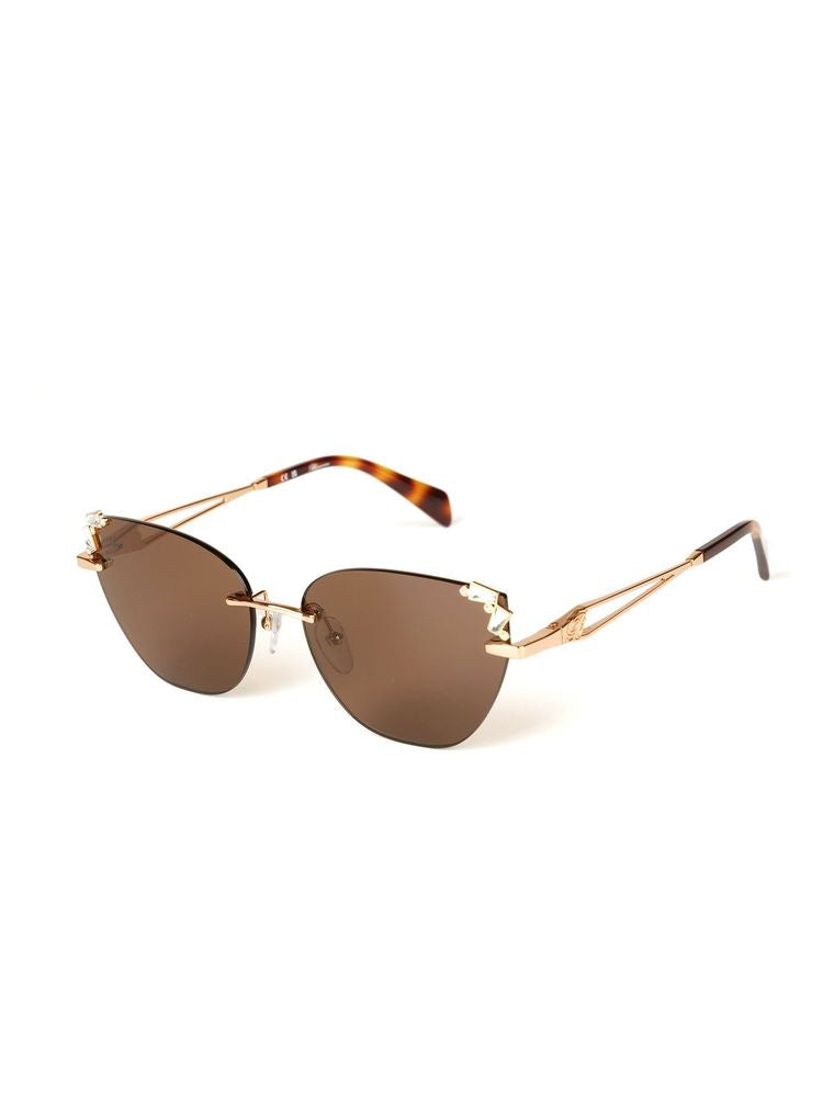 Blumarine Sbm230s Metal Cat-Eye Sunglasses — Gold