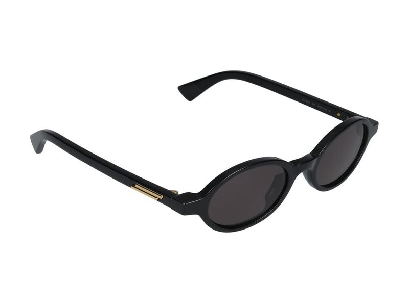 Bottega Veneta Bv1388s Oval Acetate Sunglasses — Black