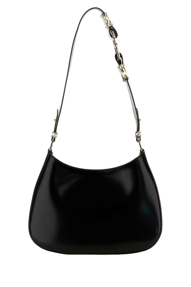 Prada Cleo Shoulder Bag — Black Vitello-homalopsis Buccata