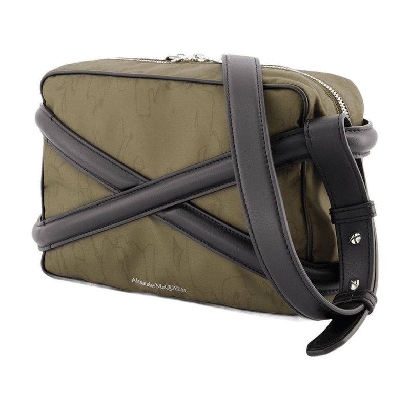 Alexander Mcqueen Harness Camera Crossbody Bag — Khaki Nylon