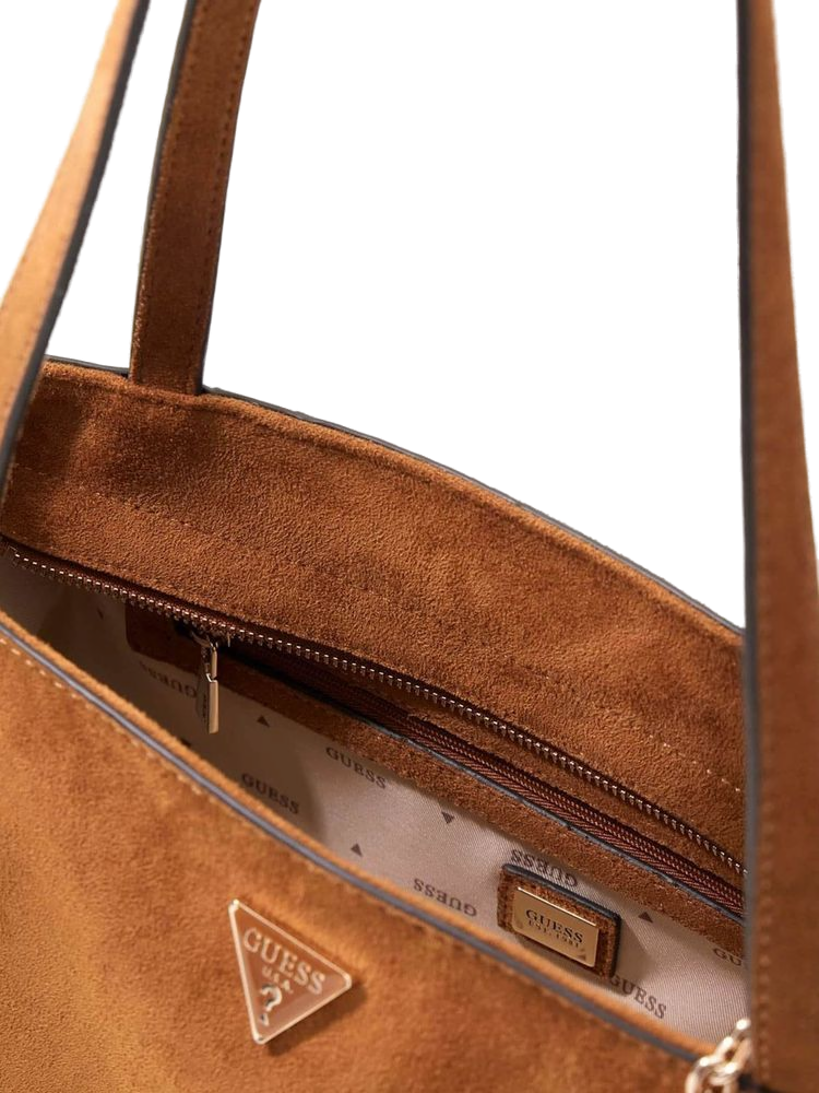 Guess Devon Shoulder Bag — Brown Polyester
