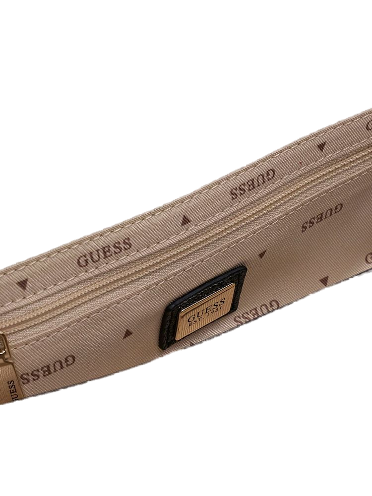Guess Logo-Embossed Polyurethane Top Handle Bag — Black