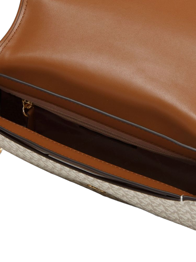 Michael Kors Mila Crossbody Bag — Beige Leather | Trim: Polyurethane