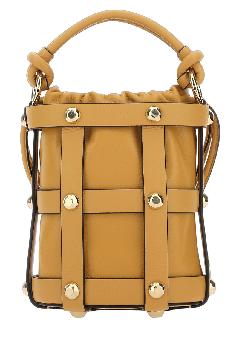 Ferragamo Languor Bucket Bag — Beige Leather