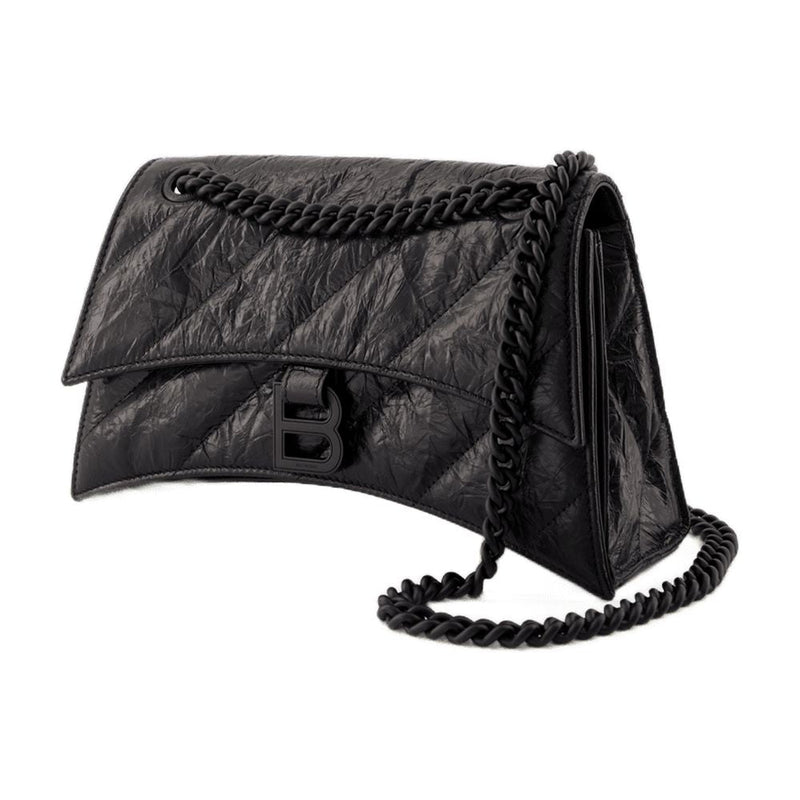 Balenciaga Crush Chain S Shoulder Bag — Black Calfskin