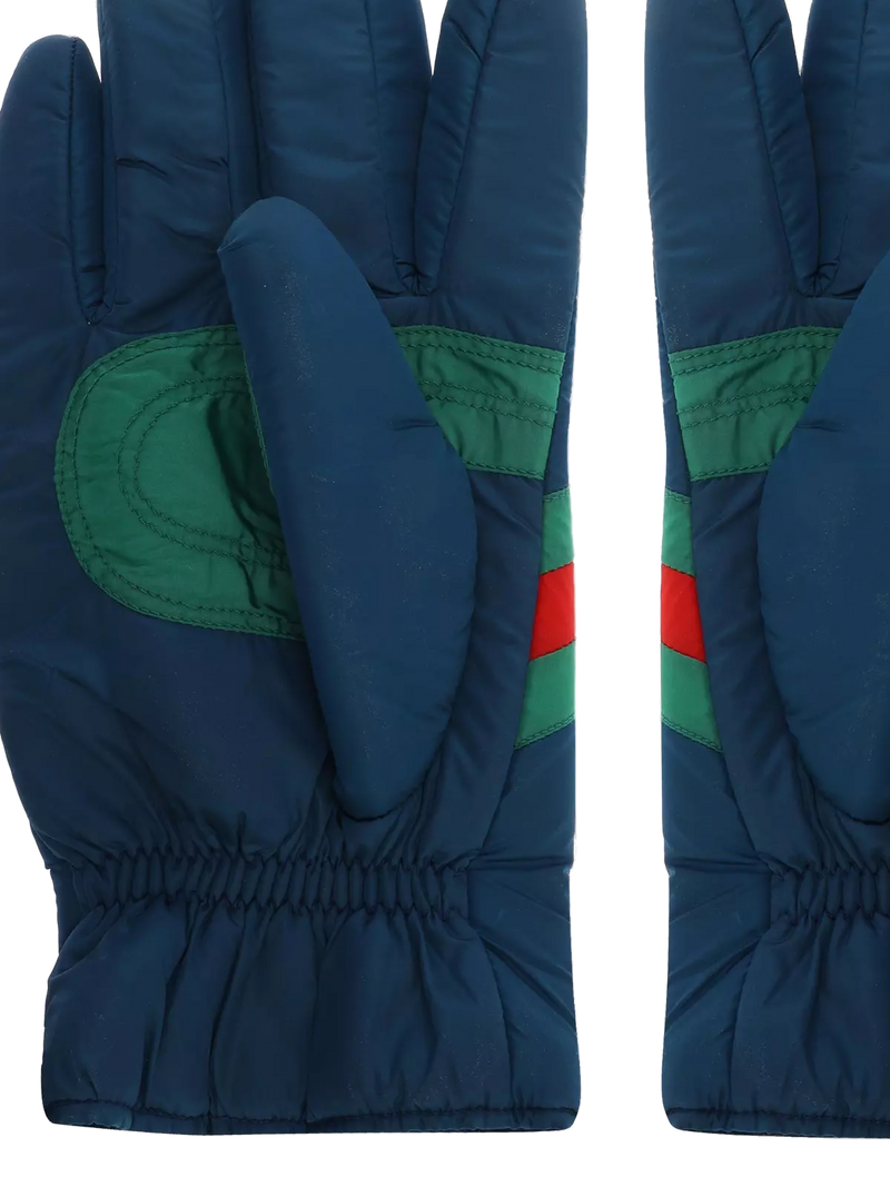 Gucci Nastro Gloves — Navy Polyamide