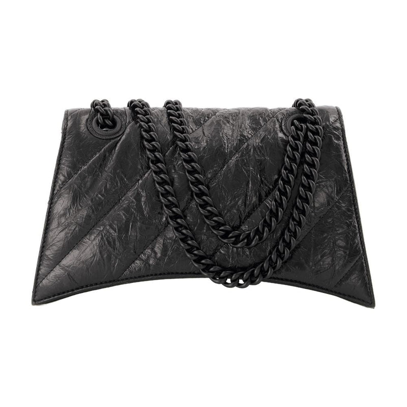 Balenciaga Crush Chain Hobo Bag — Black Calfskin