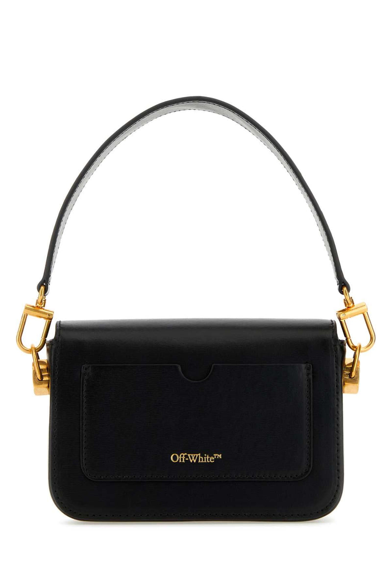 Off-White Antiqued Gold Hardware Shoulder Bag — Black