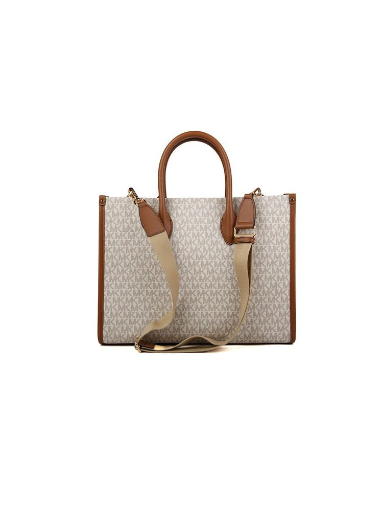 Michael Kors Mirella Medium East-West Tote Bag — Beige 89.coated Canvas