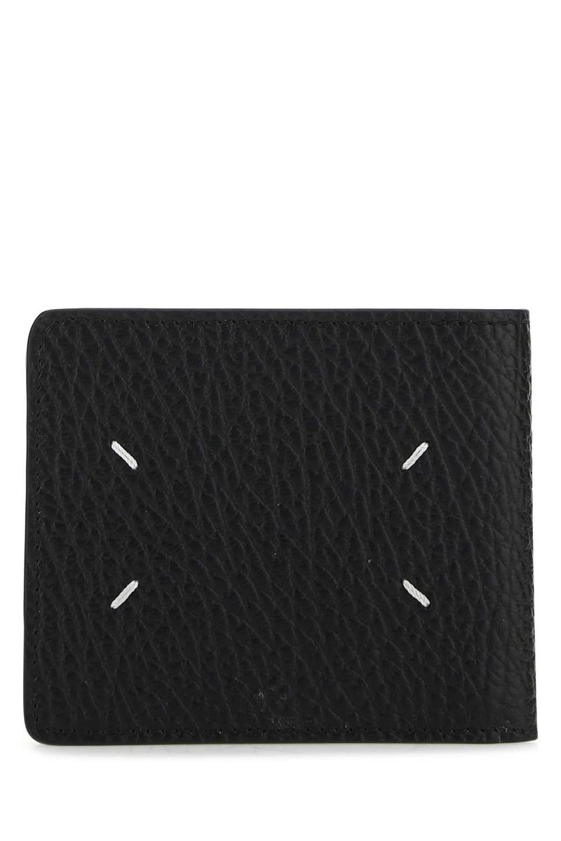Maison Margiela Textured Leather Wallet — Black Exterior: Bovine