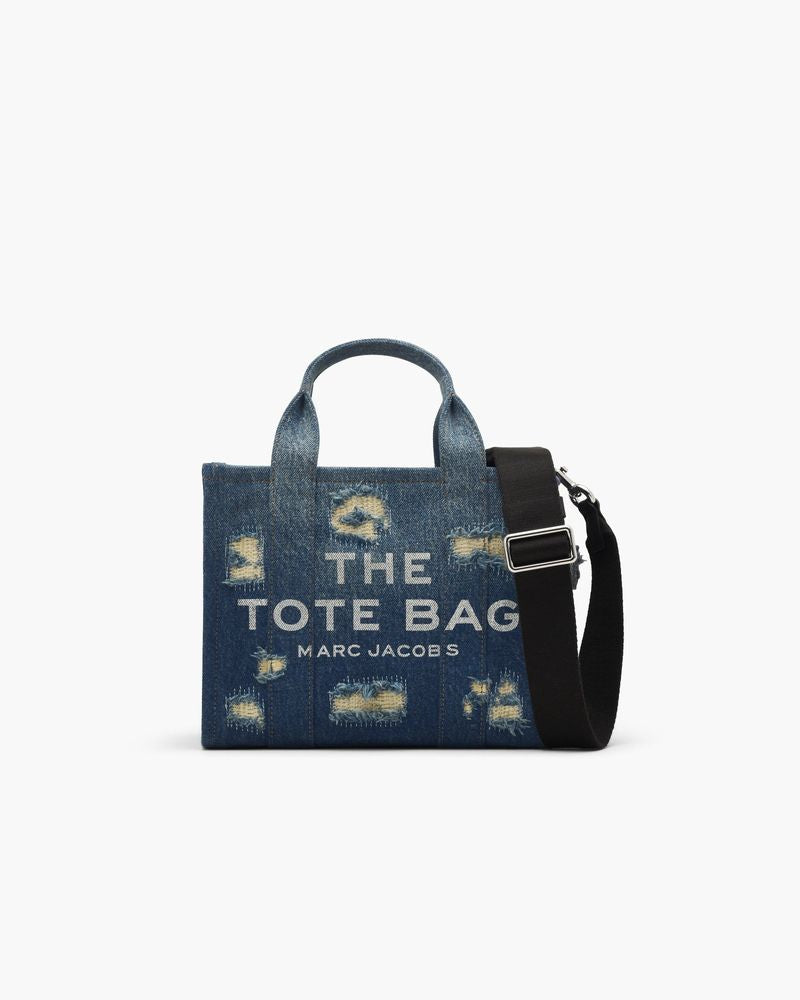Marc Jacobs Distressed Rip-And-Repair Denim Tote Bag — Blue Cotton
