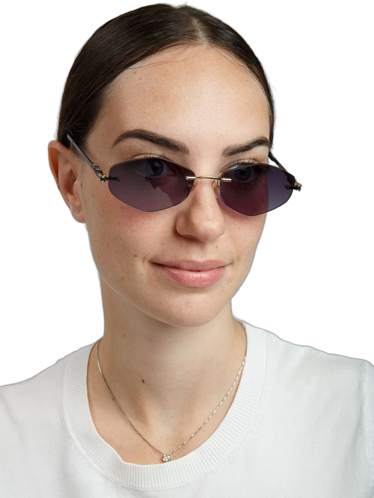 Furla Sfub28 Metal Oval Frame Sunglasses — Rose Gold