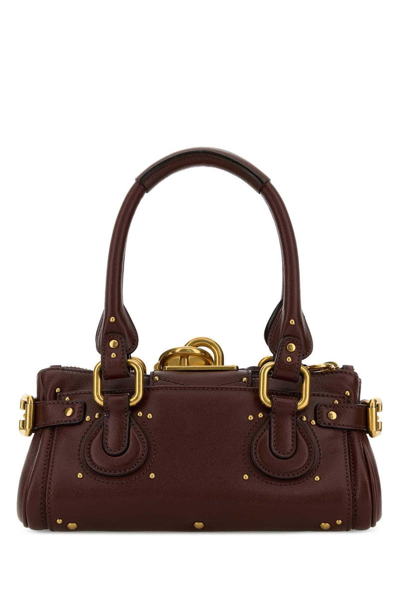 Chloé Antiqued Gold Hardware Top Handle Bag — Brown