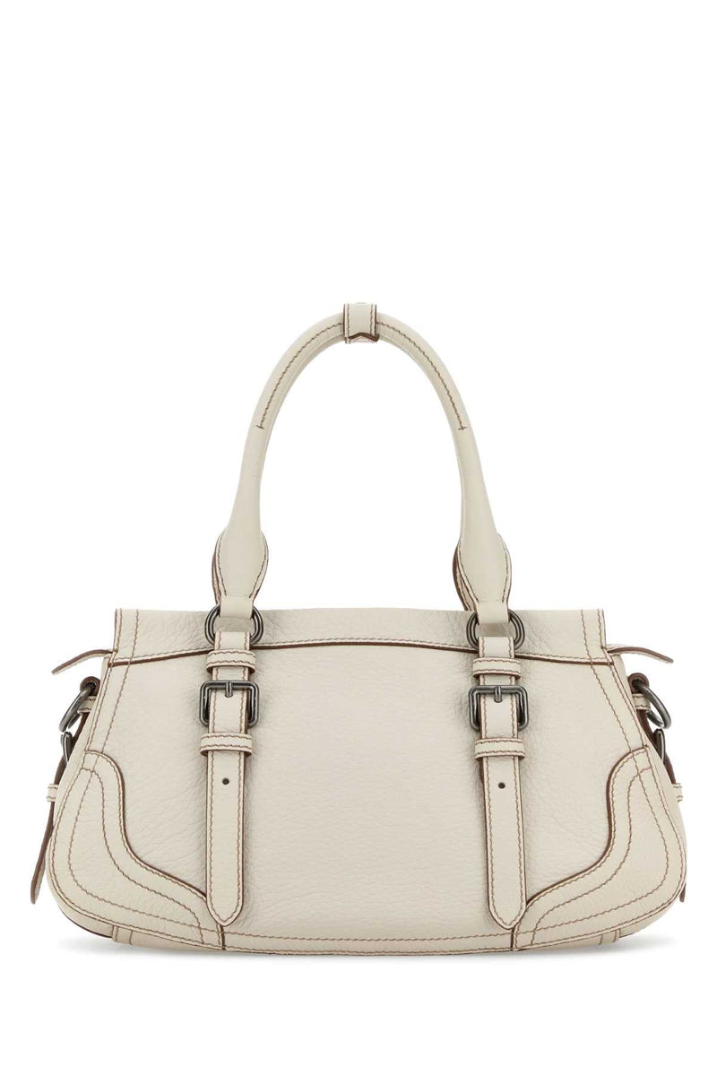 Prada Shopping Shoulder Bag — Beige