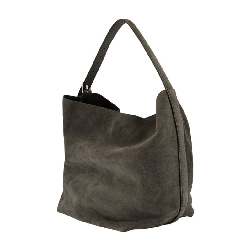 Toteme Belted Calfskin Shoulder Bag — Gray