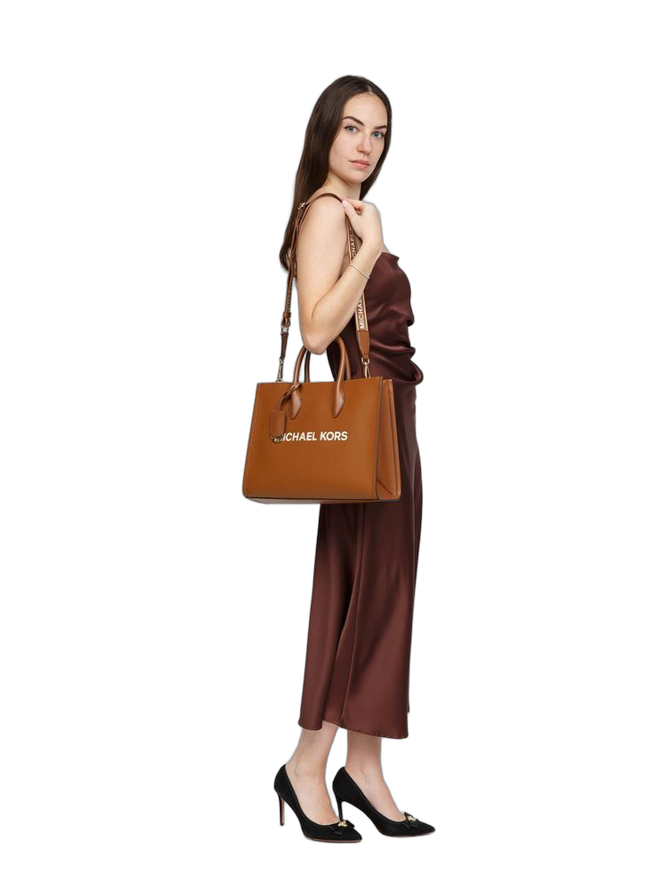 Michael Kors Mirella Tote Bag — Brown Leather
