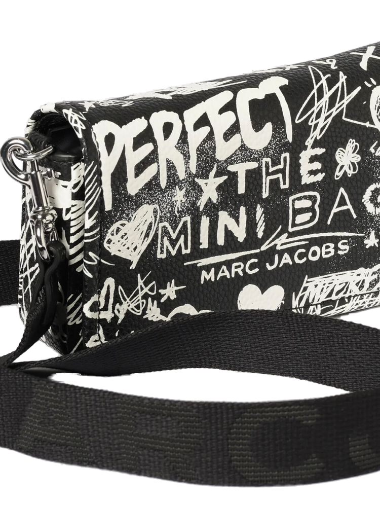 Marc Jacobs Printed Calf Leather Crossbody Bag — Black
